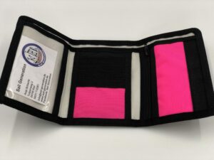 Portemonnaie braun- Zahl pink Offen