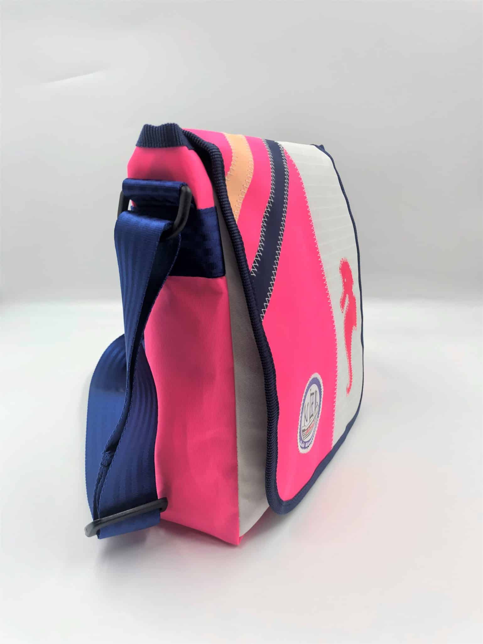 Messenger Bag M- Pink Seepferdchen Seite
