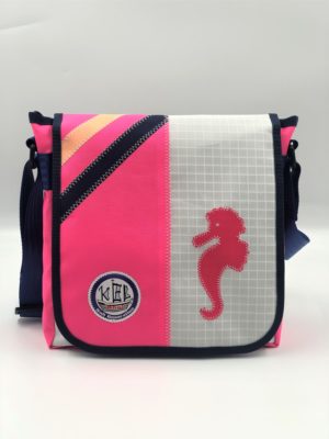 Messenger Bag M- Pink Seepferdchen Vorne