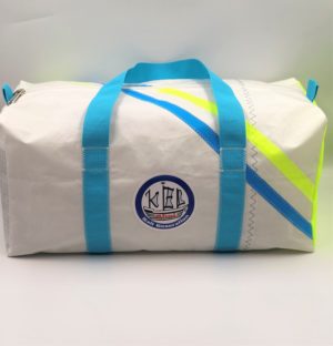 Sporttasche M weiß- Türkisblau