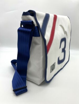 Messenger Bag XL- blau/rot Seite