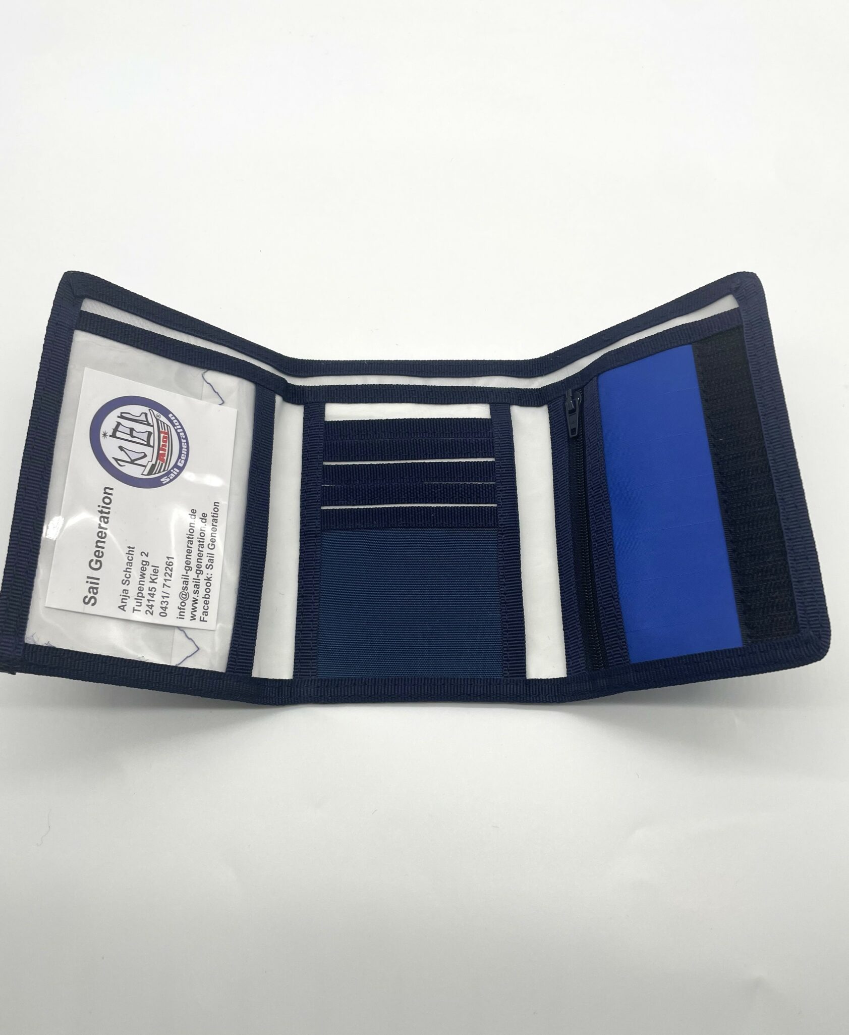 Portemonnaie dunkelblau- Möwe offen