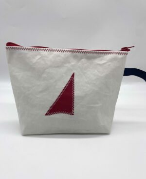 Kulturtasche weiß- Boot rot – Bild 2