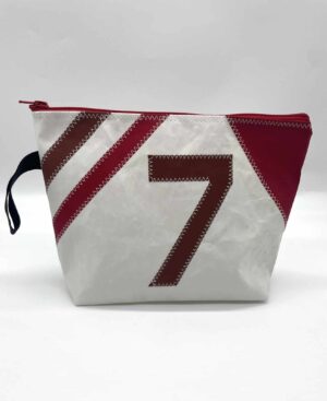 Kulturtasche weiß-sieben braun