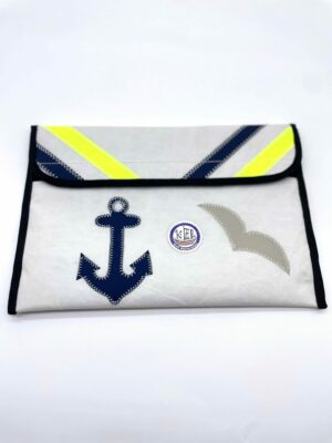 Tablet Hülle weiß- Anker blau